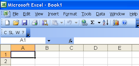 Picture of Erlang toolbar in Excel 2003