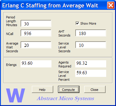 W Calculator after a new computation