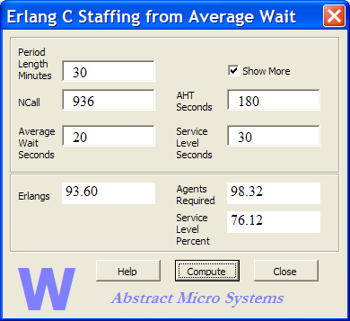 W Calculator with additional display fields